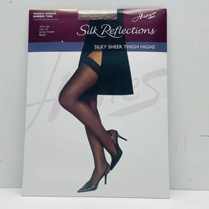 Sandalia Hanes Silk Reflections sedosa transparente hasta los muslos apenas allí talla CD - Imagen 1 de 4