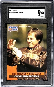 1991 Pro Set #126 Bill Belichick SGC 9 Graded Football Card Patriots Coach HOF - Picture 1 of 2