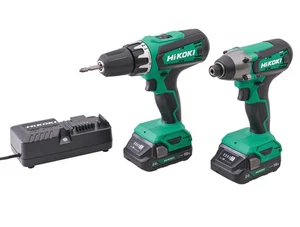 HiKOKI KC18DFXJAZ 18v Combi Drill and Impact Driver Twin Kit 2 x 2.0Ah Li-ion - Picture 1 of 1
