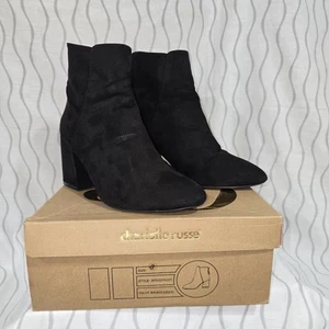 Botines Charlotte Russe para mujer negros de gamuza sintética talla 8 tacón bloque - Imagen 1 de 17