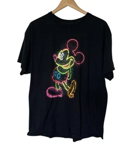 Disney Mickey Mouse T-Shirt in Neon auf Schwarz -- Gr. XL - Bild 1 von 3