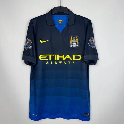 CAMISETA DE FUTBOL DE VISITANTE MANCHESTER CITY 2014 2015 NIKE talla M #21 SILVA Foto 1 de 4
