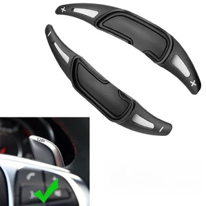 Black Aluminum Alloy Car Steering Wheel Shifter Paddle For Benz C43 C63 E63 AMG - Picture 1 of 9