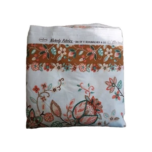 6 Yards Vintage 48 Zoll französischer Landhaus-Chic 100 % Baumwollstoff grün hellbraun orange Polster - Bild 1 von 23