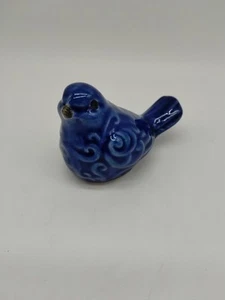 Ceramic Blue Filigree Bird Figurine 3 Inch - Picture 1 of 8