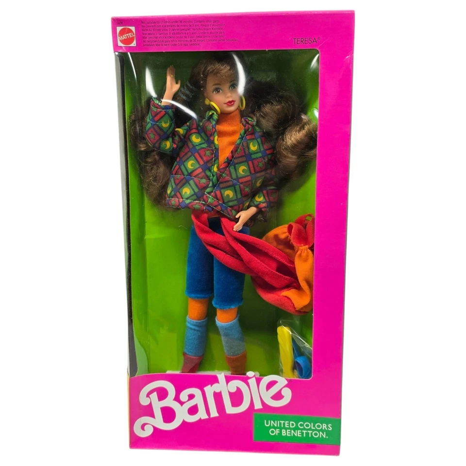 1990 United Colors of BENETTON Teresa Doll Mattel 9408 Genuine Barbie Foreign