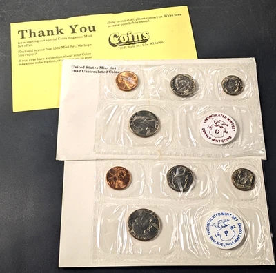 1982 US Mint Set Uncirculated - Numismatic News Coins Magazine P&D Set - Image 1 of 4