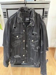 Gay Le Zara Man Jeansjacke Im Used-Look Schwarz Größe S Top Zustand - Bild 1 von 7