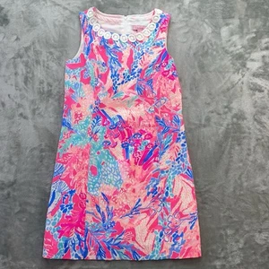 Lilly Pulitzer dress Girls size 10 Mini Mila Shift Sunset Floral 25978 Lined - Picture 1 of 14