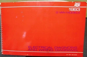 1993 Chevrolet Electrical Wiring Diagram Service Manual G Van Repair - Picture 1 of 2