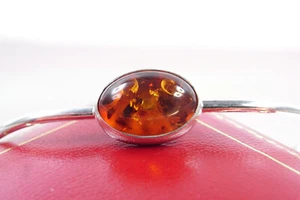 Hermoso brazalete de ámbar plata 925 con ámbar marrón de disolución de joyería - Imagen 1 de 6