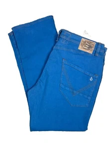 Y2K straight baggy cut Volcom skate jeans blue an orange baggy 40 x 32 nwot - Picture 1 of 7