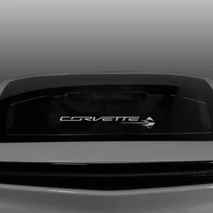 Clear Corvette Text Stingray Logo ETCHING Wind Restrictor® For 14-19 C7 Coupe - Picture 1 of 6
