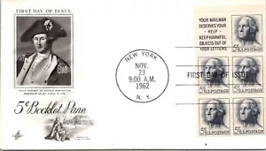 FDC 1962 SC #1229 Artcraft Cachet - New York, Ny - Booklet Of 5 - F71505 - Picture 1 of 2
