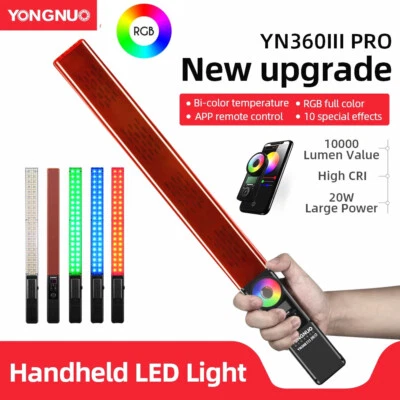 YONGNUO YN360III Pro LED Video light RGB handheld Light 3200k-5500K With Remote - Image 1 of 4