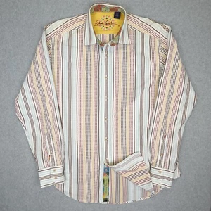 Robert Graham Shirt Mens Large Multi-stripe Autumn Theme Colorful *flaws* - Picture 1 of 15