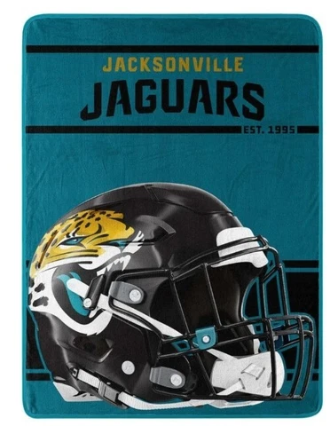 Jacksonville Jaguars Blanket 46x60 Micro Raschel Run Design Rolled Cover