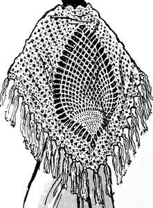 7294 Vintage RIESEN ANANAS SCHAL Anleitung zum Häkeln (Reproduktion) - Bild 1 von 1
