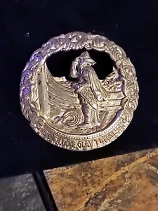 Large Norwegian Silver 830S MONSTER vikings brooch Norway RARE Style - Picture 1 of 10