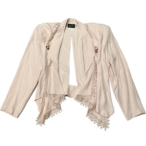 ROSA SALVAJE DE COLECCIÓN TOP CÁRDIGAN CHALECO FLECOS ROSA CLARO MUJER TALLA 8 | U1 - Imagen 1 de 4