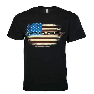 Dodge Logo with an American flag Mens T Shirt Licensed - Picture 1 of 5