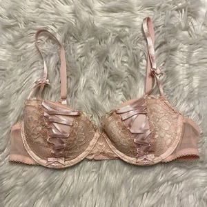 Adore Me 32B Bra Pink Balconette Underwire Back Closure - Picture 1 of 6