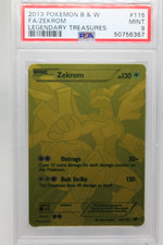 POKEMON PSA 9 MINT 2013 BW Legendary Treasures Zekrom 115/113 Secret Rare GOLD