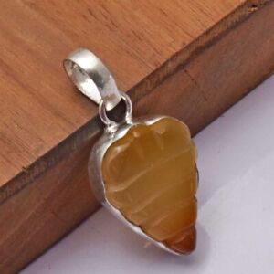 Carved Agate Ethnic Handmade Pendant Jewelry 1.68" AP 53850