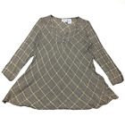 Masai Tunic Size M Linen Cotton Viscose Knit Brown Top Blouse Shirt Medium