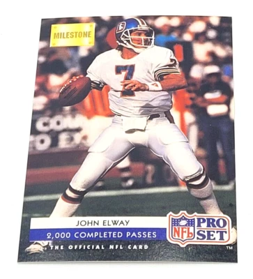 1992 Pro Set Football John Elway Denver Broncos Milestone #25 - Image 1 of 2