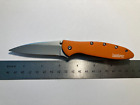 Orange Kershaw Leek Straight Edge Assisted Blade Pocket Knife 1660or (b)