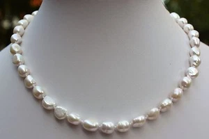 A025 48 cm perlas de agua dulce joyería cadena de perlas collar collar barroco mn - Imagen 1 de 1