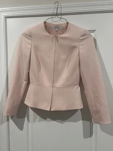 Tahari Arthur S Levine Pink Zip Up Blazer Size 2 - Picture 1 of 7