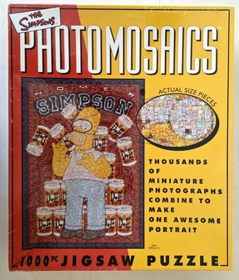Puzzle Les Simpson Homer Simpson Photomosaics 1000 pièces scellé 2002  - Photo 1/4