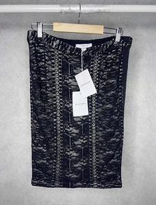 NEU Givenchy selten neu mit Etikett Blumen Spitze Minirock schwarz Größe L - Bild 1 von 16