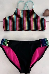 Two Piece Wonder Nation Multicolor Swimsuit Girls Size Large - Picture 1 of 4