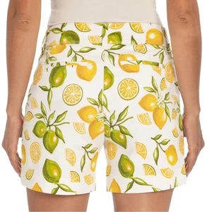 Pantaloni corti chino Isaac Mizrahi New York bianco limone lime donna 8 - Foto 1 di 9