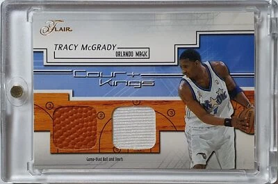 2002 Flair Tracy McGrady #PATCH /100 Game Worn Jersey & Ball Swatch - Rare - Image 1 of 4