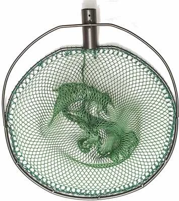 Kescher oval inkl Netz 10mm Teichwirt Fischzucht abfischen Hamen Profi stabil   - Bild 1 von 2