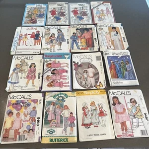 Vintage Girls Sewing Patterns Cinderella Cabbage Patch ET Disney Sesame Street - Picture 1 of 9