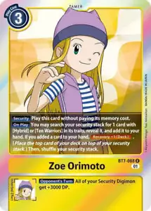 Foil Zoe Orimoto BT7-088 R Next Adventure Digimon Juego de cartas coleccionables - Imagen 1 de 2