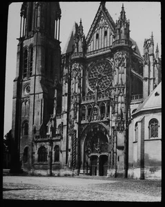 WK1 SENLIS KATHEDRALE SW FRONT FRANKREICH Magische Laterne Dia FOTO - Bild 1 von 3