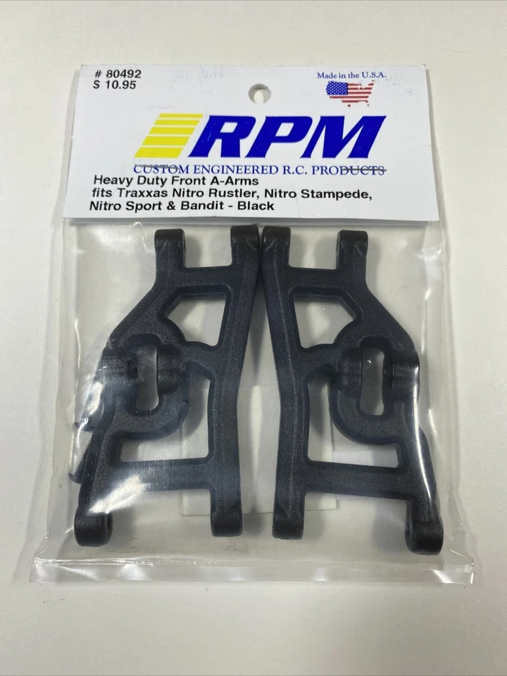 RPM Front A-arms Traxxas Bandit Black RPM80492 NITRO RUSTLER STAMPEDE - Image 1 of 1