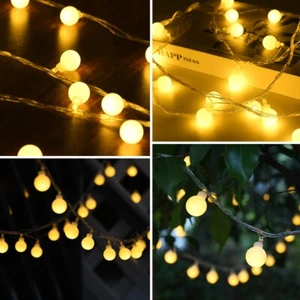 LED Ball String Fairy Indoor Outdoor Lights Party Décor Ball Chain Lights - Picture 1 of 6