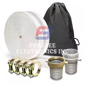 Pin Lug Fittings 6" in inch x 30 ft Lay-Flat Discharge Backwash Pump Hose - Picture 1 of 9