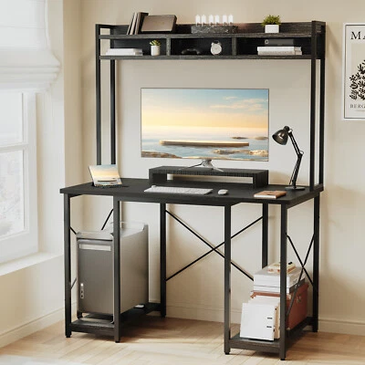 GUNJI 120cm Gaming-Schreibtisch Büro-Schreibtisch mit LED-Licht & Ladeanschluss