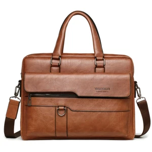 Herren Aktentasche PU Leder Business Schultertasche 14 Zoll Laptop Tasche Büro - Bild 1 von 10