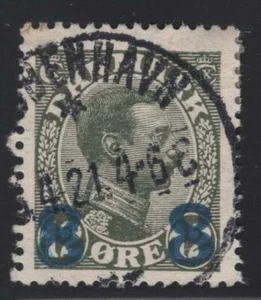 Denmark 1921 8o on 12o Gray Green King Christian X Sc# 162 used - Picture 1 of 1