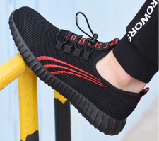 Masculino Leve Biqueira De Aço Sapatos Botas de trabalho de Segurança Malha Tênis De Corrida