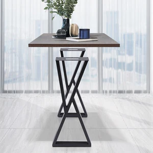 Set 2 Gambe per Tavolino da Caffè X-Shape 32" in Metallo Panca Acciaio Scrivania Fai da Te Mobili Gambe - Foto 1 di 16